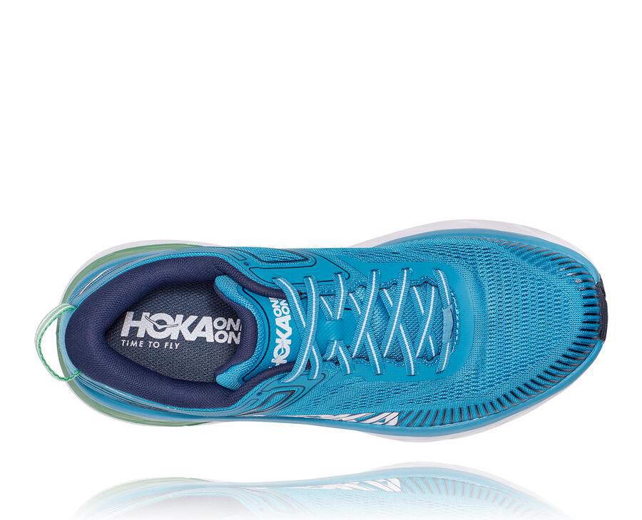 Hoka One One Tenisky Panske Modre/Biele - Bondi 7 - 78964-LXJS